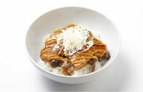 豚肉の治部煮丼と大根のあっさり漬け